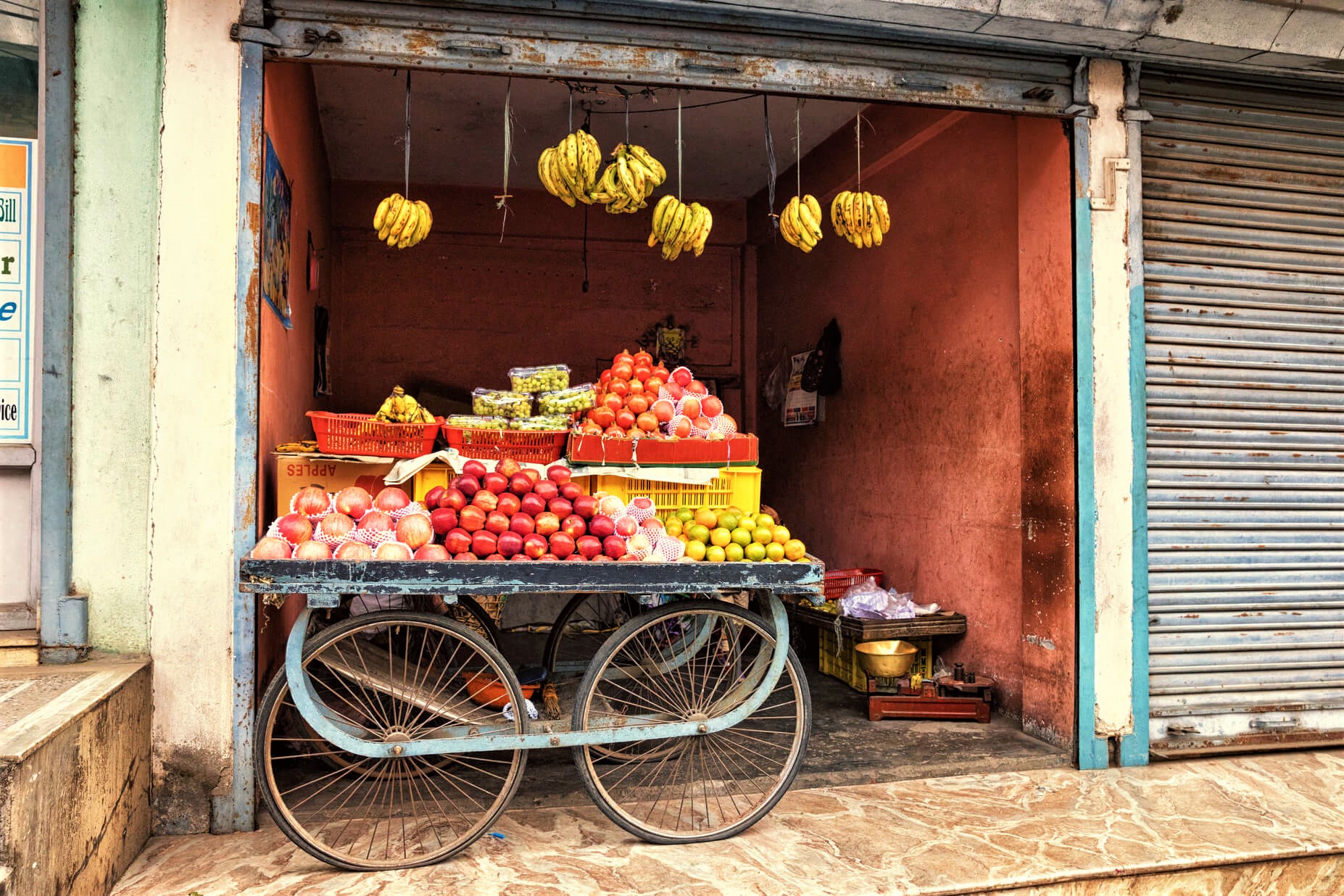 Boutique de fruits, Pokhara, Népal